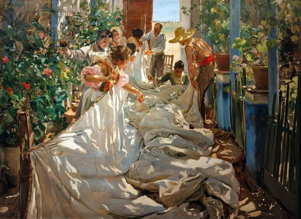 Sewing the Sail by Joaquín Sorolla