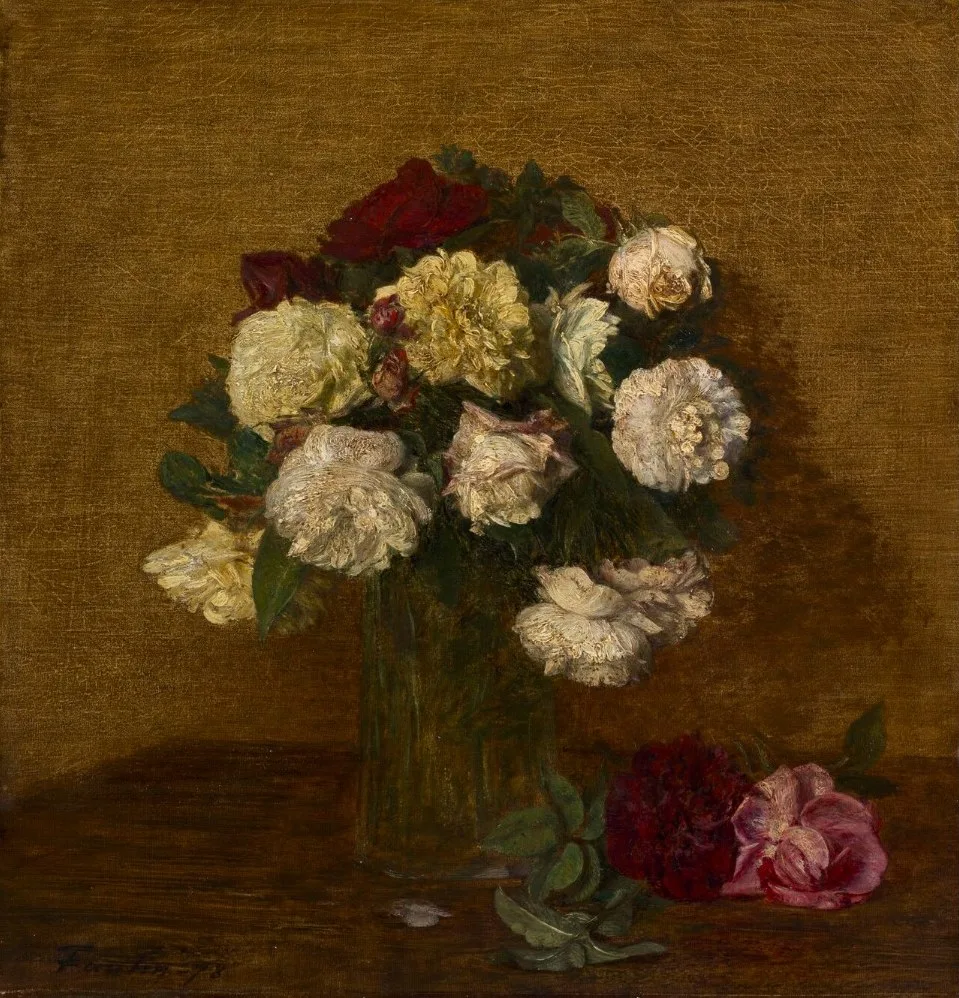 Roses in a Vase by Henri Fantin-Latour